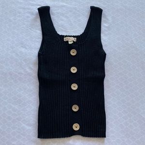 Black Buttoned Tank Top